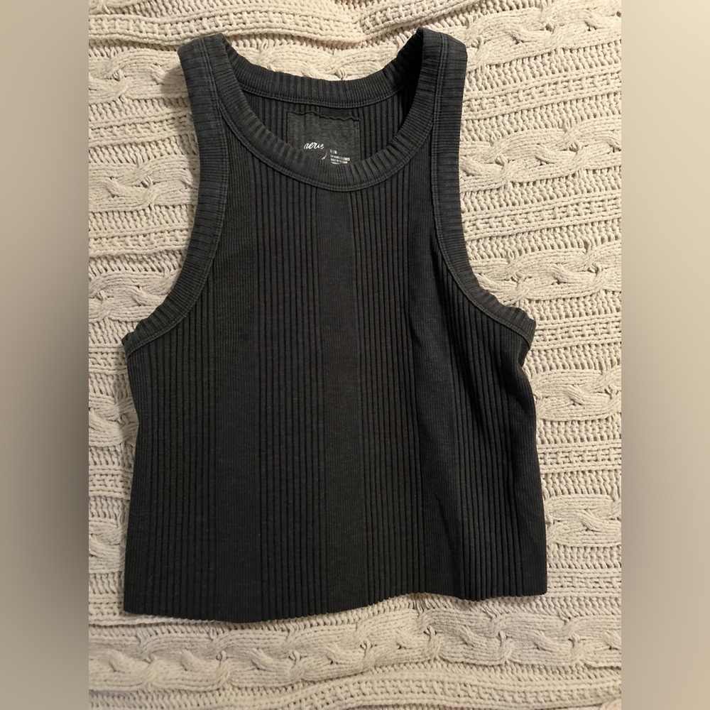 Aerie midi stretch top faded gray color